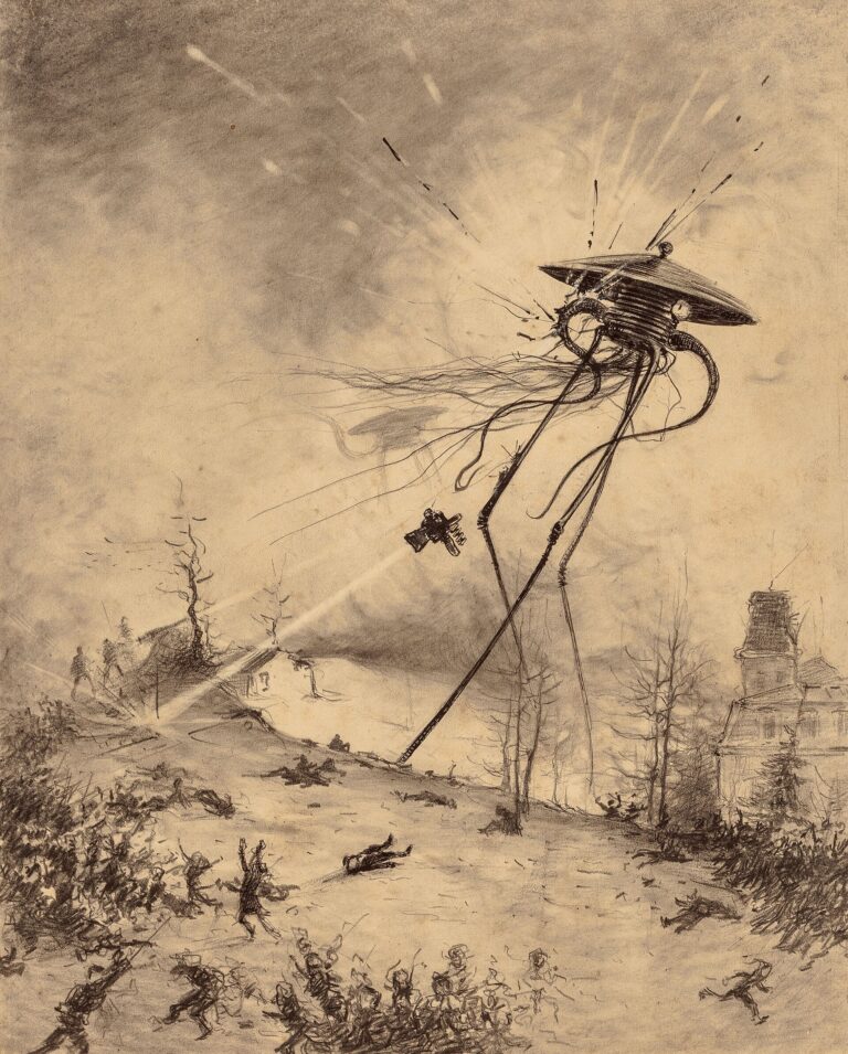 The War of the Worlds, illustration by Henrique Alvim Corrêa, 1906 (public domain)
